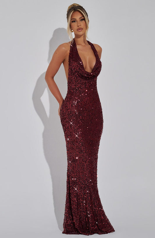 MATILDA MAXI DRESS - WINE - NEOSHOP